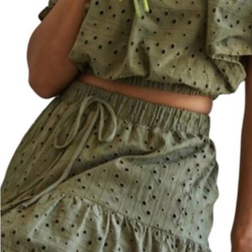 By Together Olive Green Top and Skirt Set